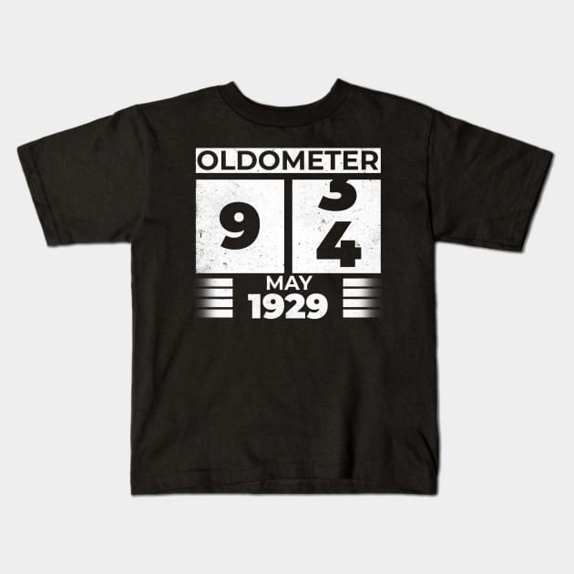 Oldometer 94 Years Old Born In May 1929 Kids T-Shirt by RomanDanielsArt
